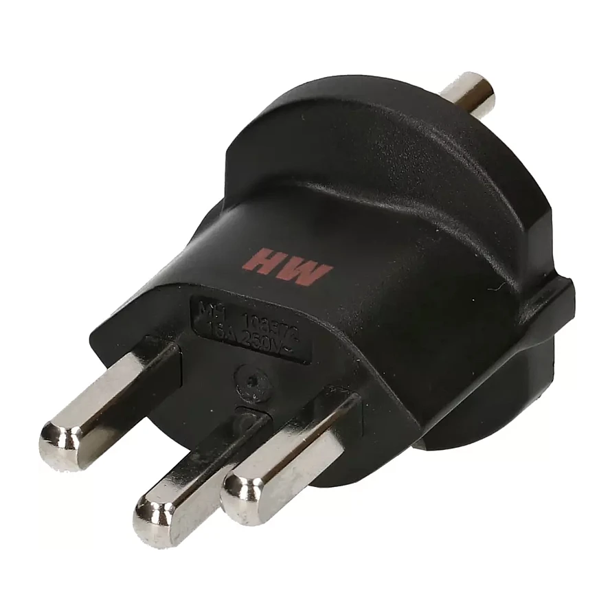 Schuko 3-polig schwarz, Typ 23 Aufsteck-Stecker